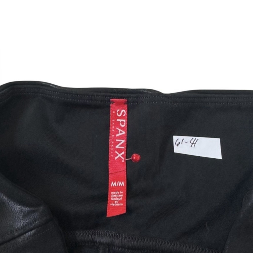 Spanx Women Size Medium Leggings Black Chrome High Rise | 61-41 - Picture 3 of 7